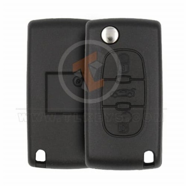 peugeot flip key remote shell 3 buttons main 23503 - thumbnail