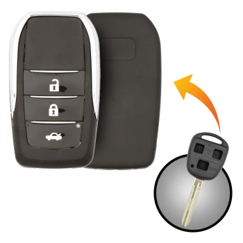 Modified Toyota 2003 2009 Flip Key Remote Shell 3 Buttons Toy43 Blade