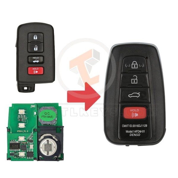 Toyota All Models 2013-2018 Smart Key Shell 4B Buttons 2