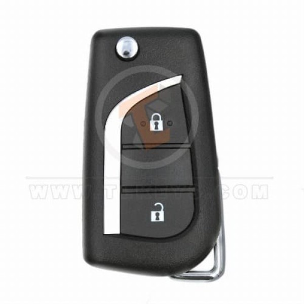 Toyota Corolla 2016-2020 Clé à rabat Coque télécommande 2 boutons Bouton panique de rechange Non