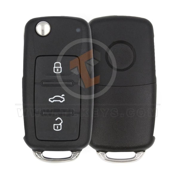 volkswagen passat b5 polo golf 4 touran bora toureg 2002 2005 3+1 buttons flip key remote aftermarket 22954 main - thumbnail