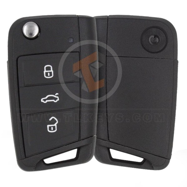 Volkswagen 2013-2020 Flip Remote Shell 3 buttons Remote Type Fobik