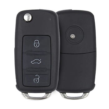 Volkswagen 2002-2005 Coque de télécommande rabattable à 3 boutons sans broche