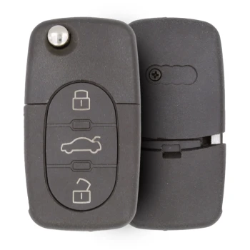 Coque Télécommande Audi Flip Key 3 Boutons avec Support Pile