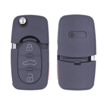Coque Télécommande Audi Flip Key 4 Boutons avec Support Pile
