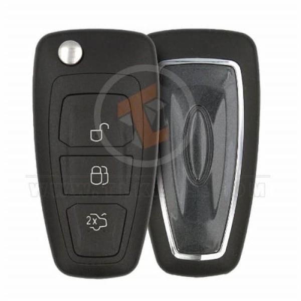 Ford Focus Fiesta Flip Key Remote Shell 3 buttons Aftermarket main 34317 - thumbnail