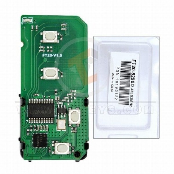 Lonsdor Toyota Prado 2010-2015 Smart Board 4 Buttons 433MHz PCB 5290D Buttons 4