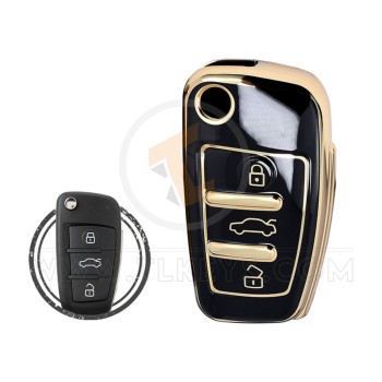 TPU Car Key Cover Case Compatible With Audi Flip Buttons 2