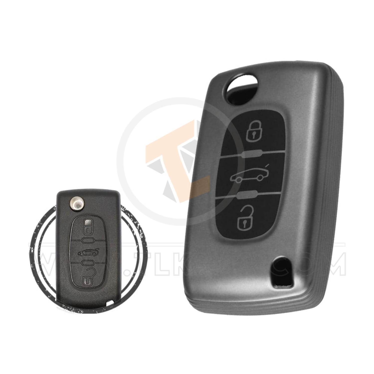 TPU Key Cover Case For Peugeot 307 308 Flip Key Buttons 3