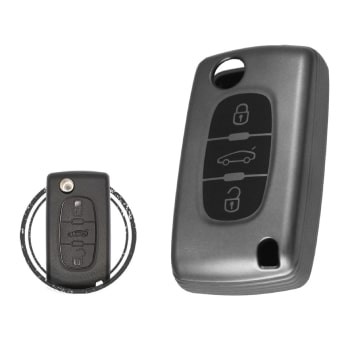 TPU Key Cover Case For Peugeot 307 308 Flip Key Remote Type FBS4 - thumbnail