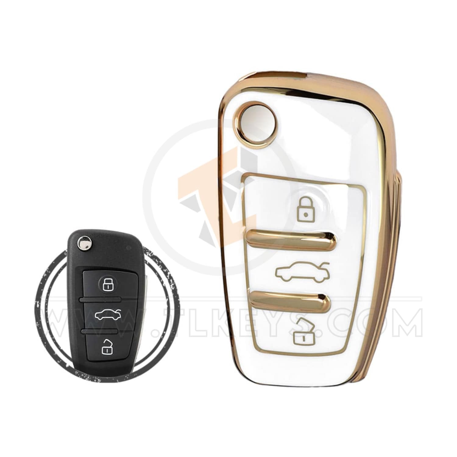 TPU Car Key Cover Case Compatible With Audi Buttons 3