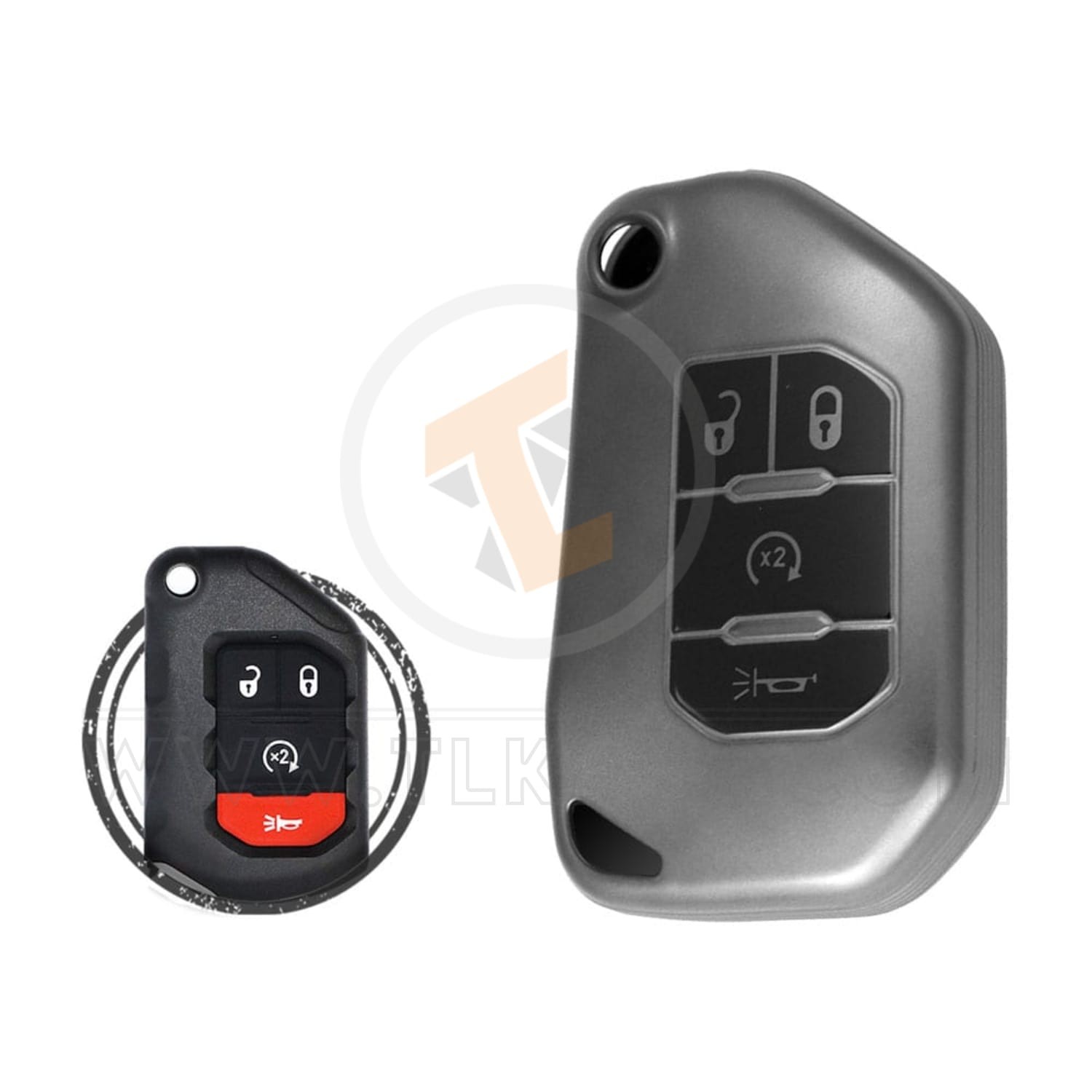 TPU Key Fob Cover Case For Jeep Wrangler Gladiator