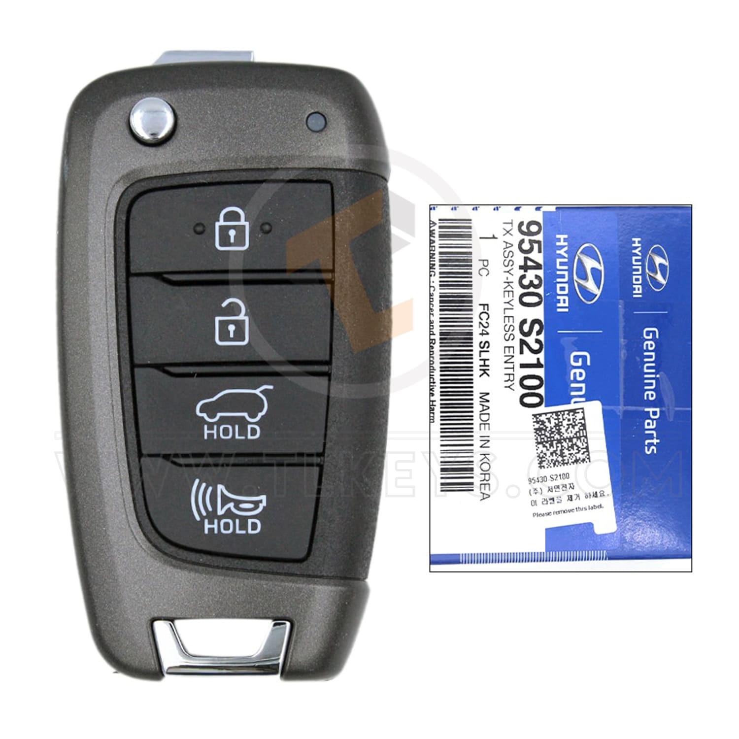 Mando a distancia original Hyundai Santa Fe Flip Key P/N: 95430-S2100 433MHz Frecuencia 433MHz