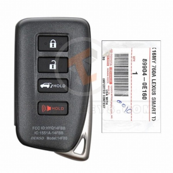 Genuine Lexus RX350 Smart Proximity 2016 2020 P/N: 89904 0E160 315MHz Buttons 4