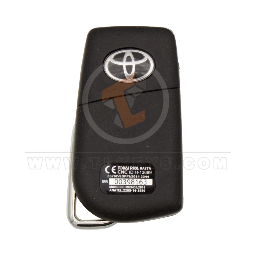 Toyota hilux fortuner 2017 2019 2 button flip key 433mhz back