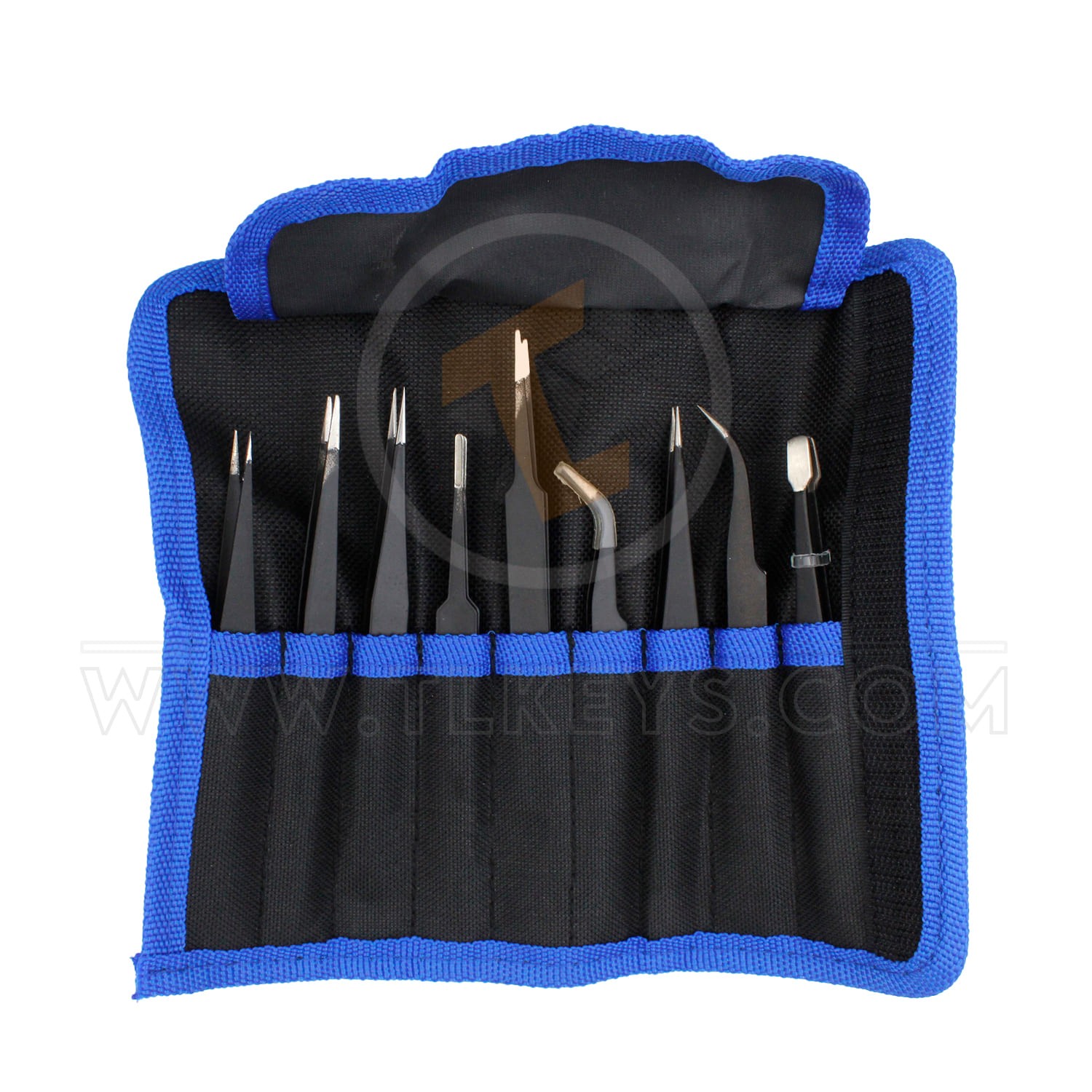9pcs Steel Tweezer Set Anti-static ESD Tweezers maintenance tools