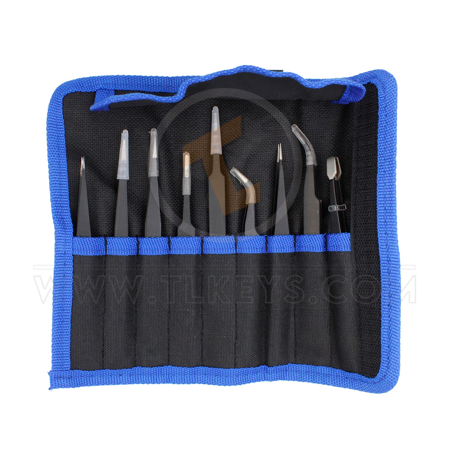 9pcs Steel Tweezer Set Anti-static ESD Tweezers maintenance tools