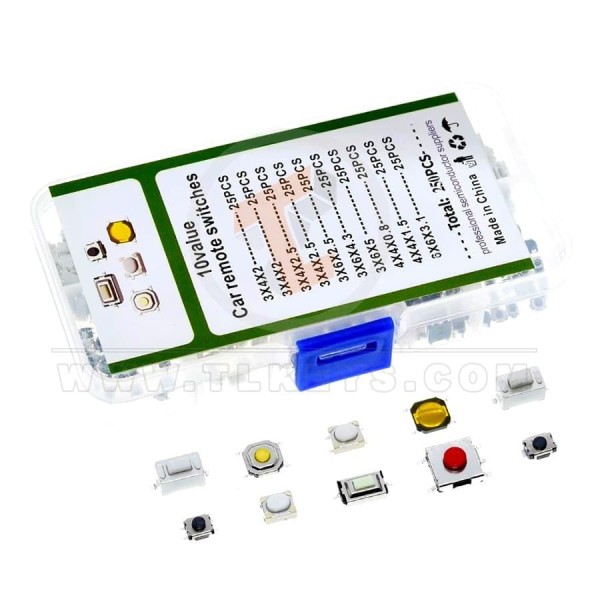 Microswitch Tactile Button for Remote (includes 250 Pieces, 10 Models) Button Switch