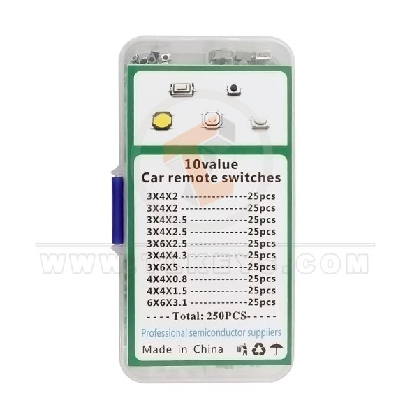 Microswitch Tactile Button for Remote (includes 250 Pieces, 10 Models) Button Switch