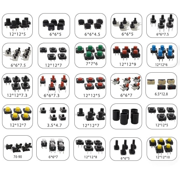 25 Modelli MicroSwitch Dokunsal Düğme (no. 76-100)
