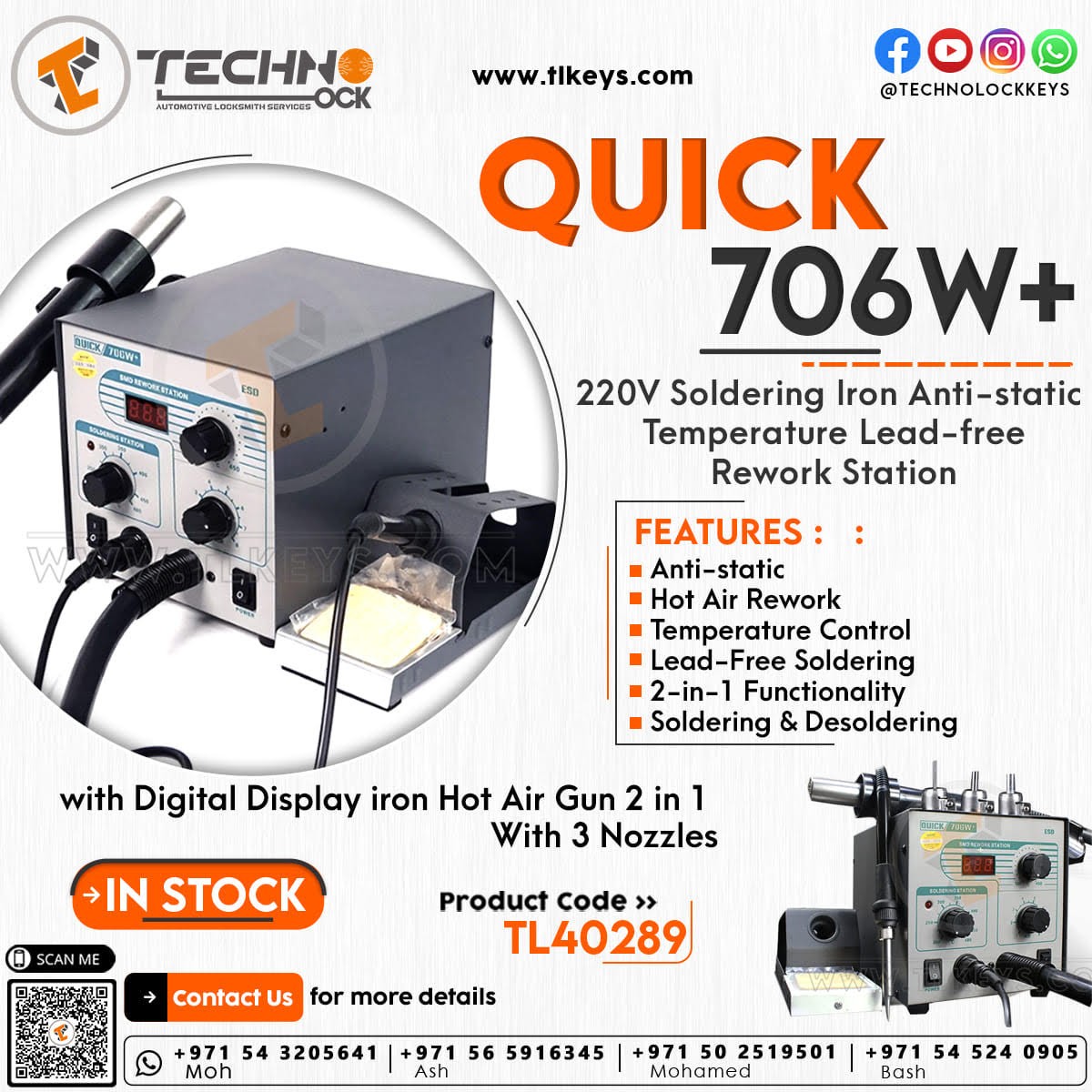 Experience precision and versatility with the state-of-the-art QUICK 706W+ Rework Station, your ultimate tool for mastering electronics craftsmanship