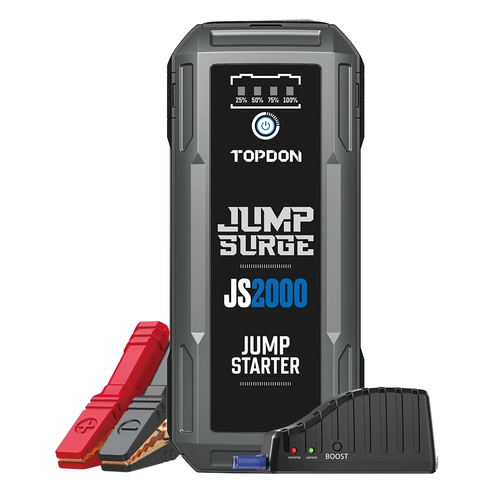TOPDON JS2000Pro Arrancador De Baterias De Coche, 2500A Arrancador De Coches Portatil Para Motores Diesel De Hasta 8L De Gas/6L, Jump Starter Booster Baterias Con Cable De Arranque, Estuche EVA - Foto 3