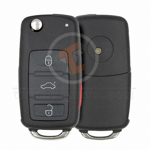  Volkswagen Touareg Flip Key Remote 2003 2010 433MHz 3 Buttons Frequency 433MHz