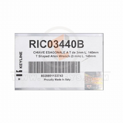 Keyline B3316 T-Handled 3MM Allen Wrench for 994 Laser and Ninja Laser Key Machines RIC03440B spare parts